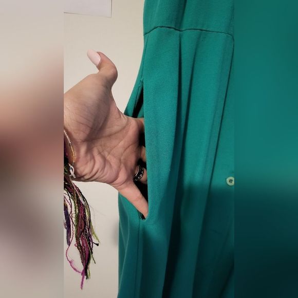 Vintage dress green with pockets - Picture 3 of 6